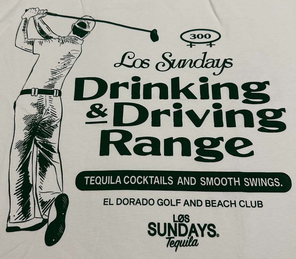 Los Sundays Tequila Drinking & Driving Range El Dorado Golf &  Beach Club Tee XL